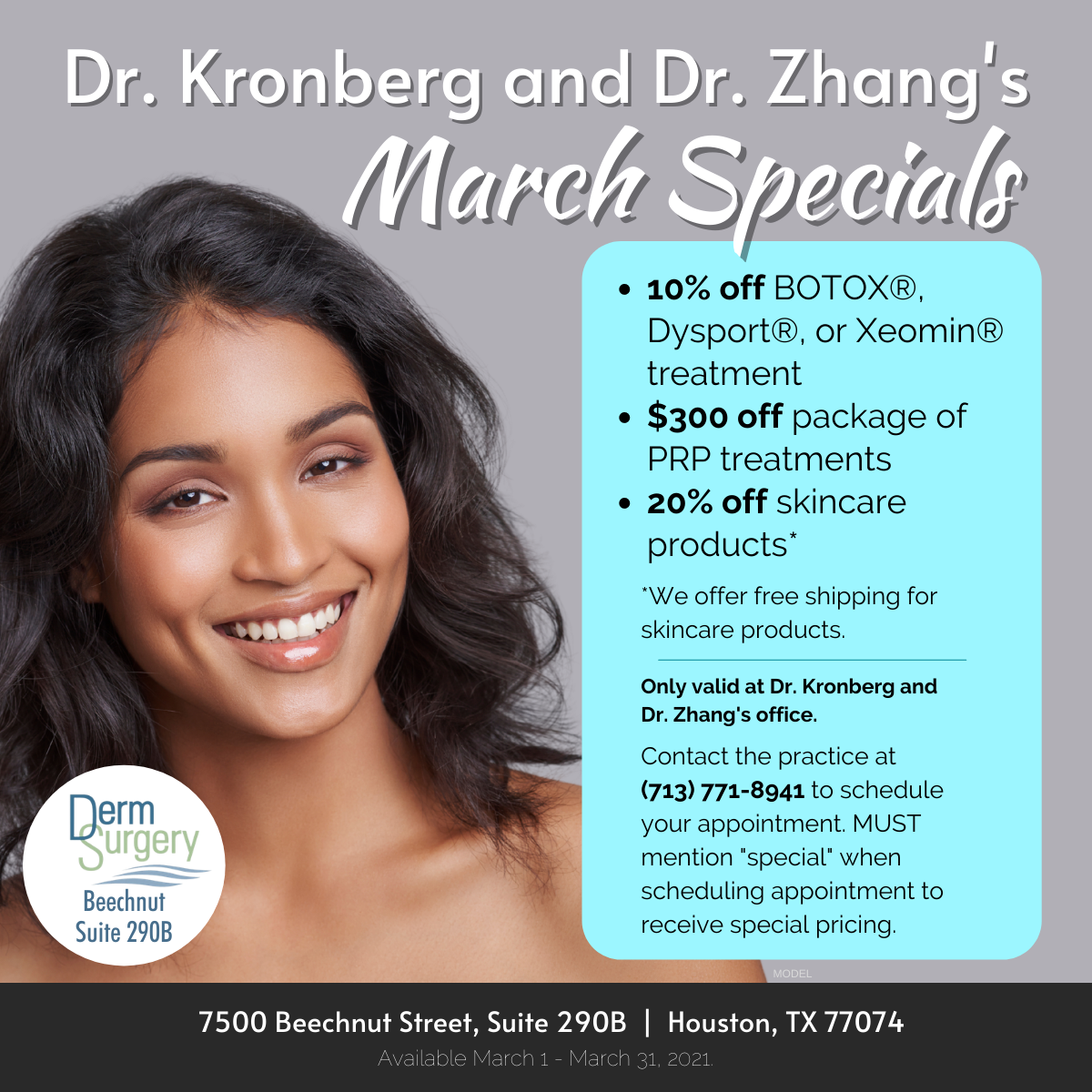 Dr. Kronberg and Dr. Zhang's March Specials