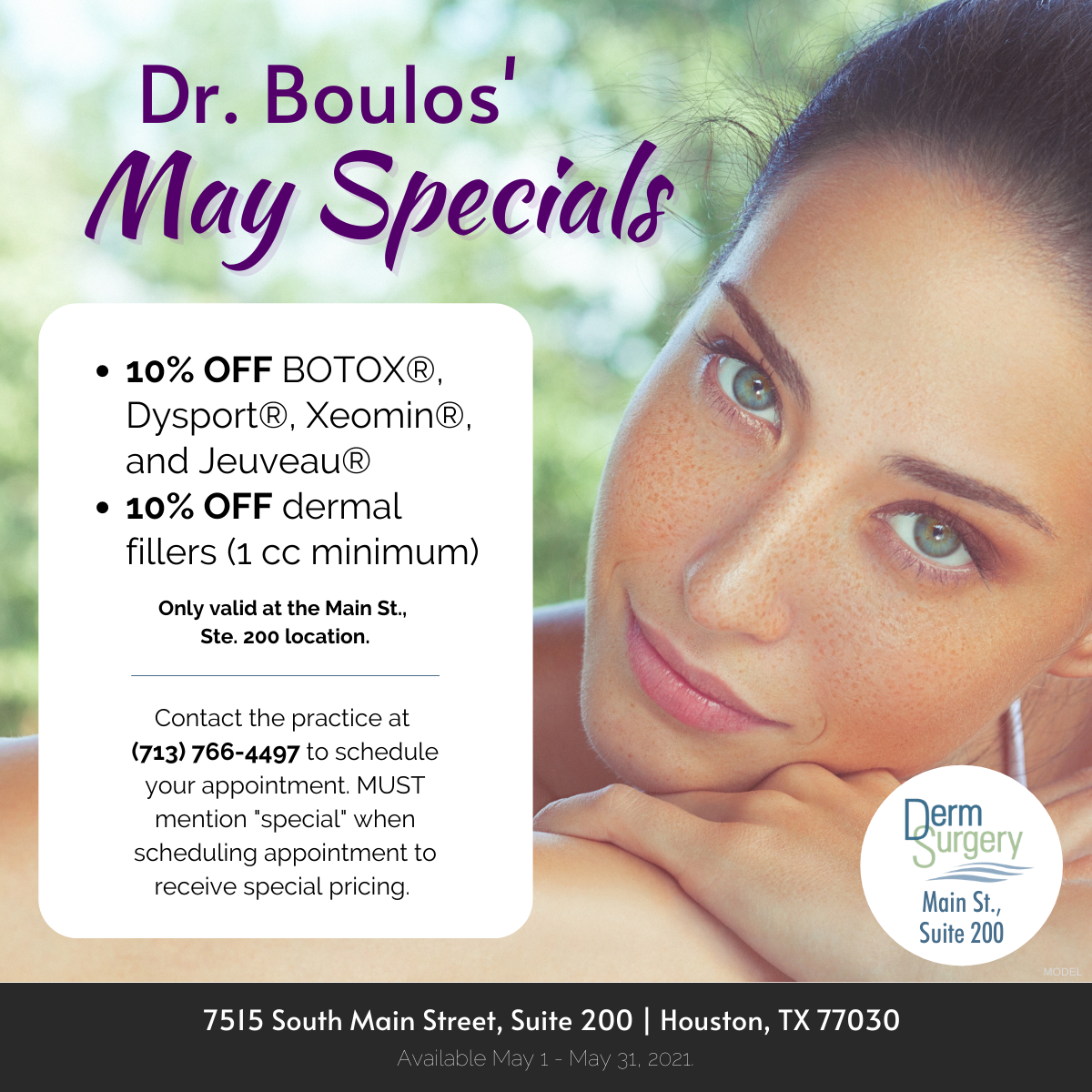 Dr. Boulos' May Specials