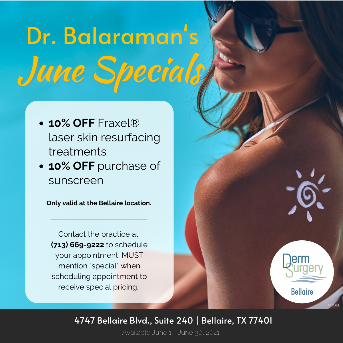Dr. Balaraman's June Specials