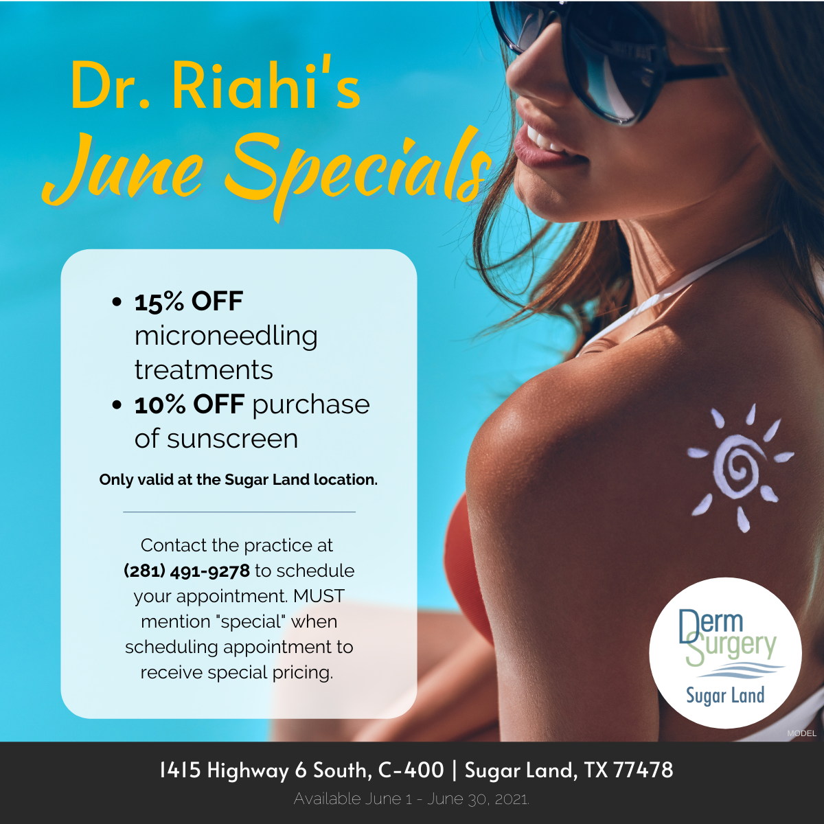 Dr. Riahi's June Specials