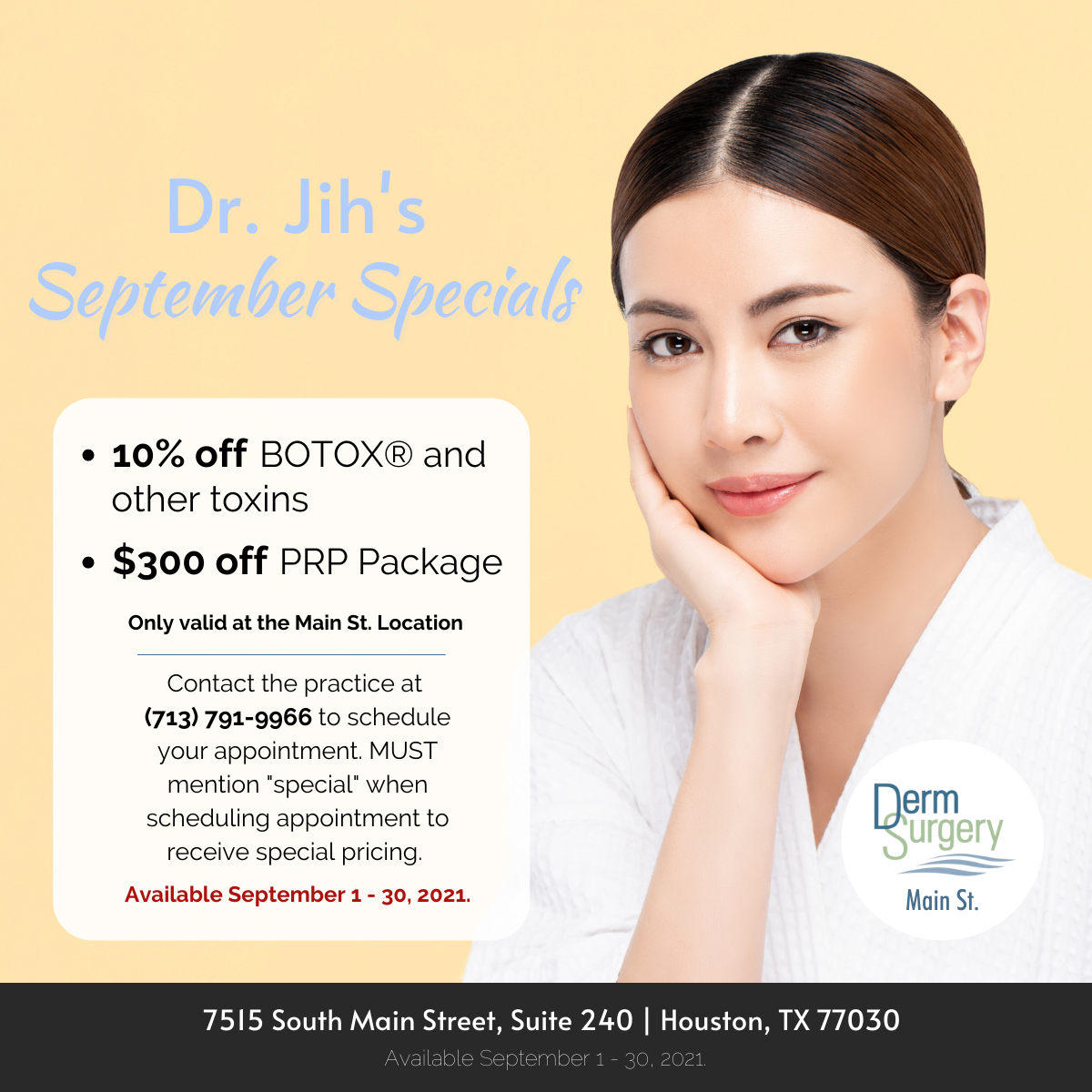Dr. Jih's September Specials