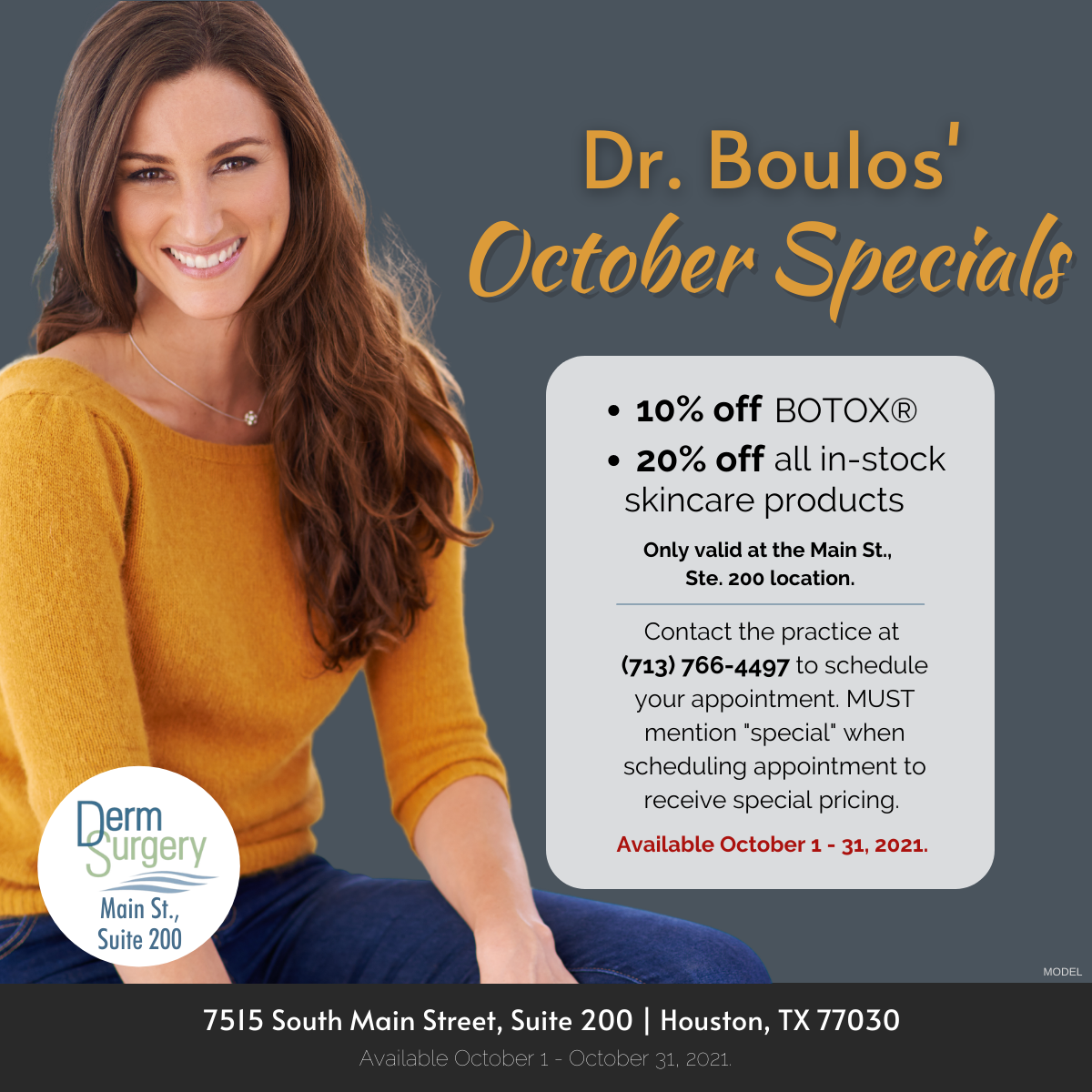 Dr. Boulos' October Specials