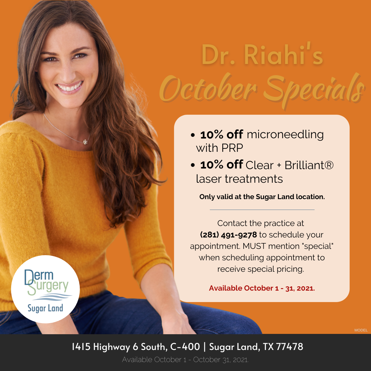 Dr. Riahi's October Specials