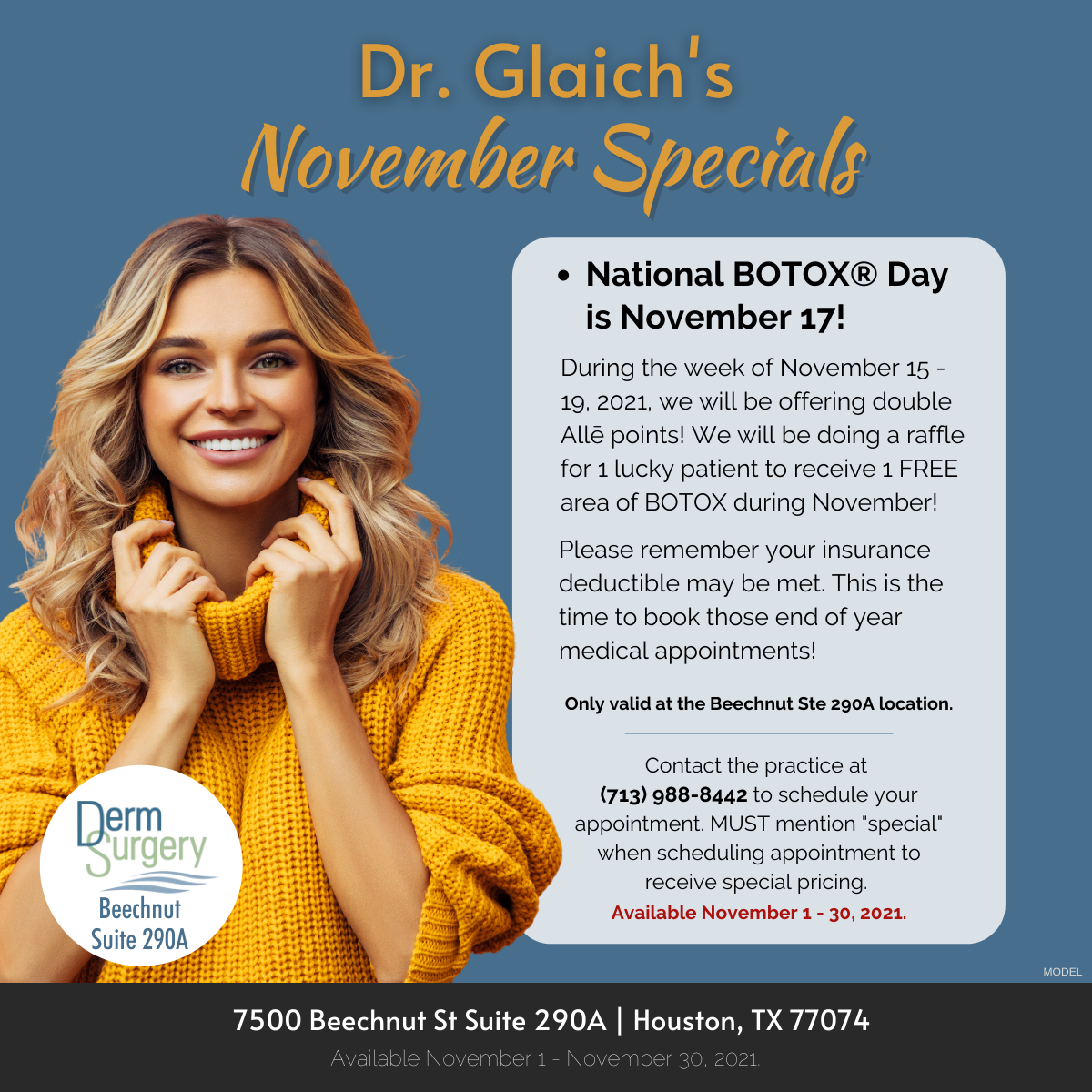 Dr. Glaich's November Specials