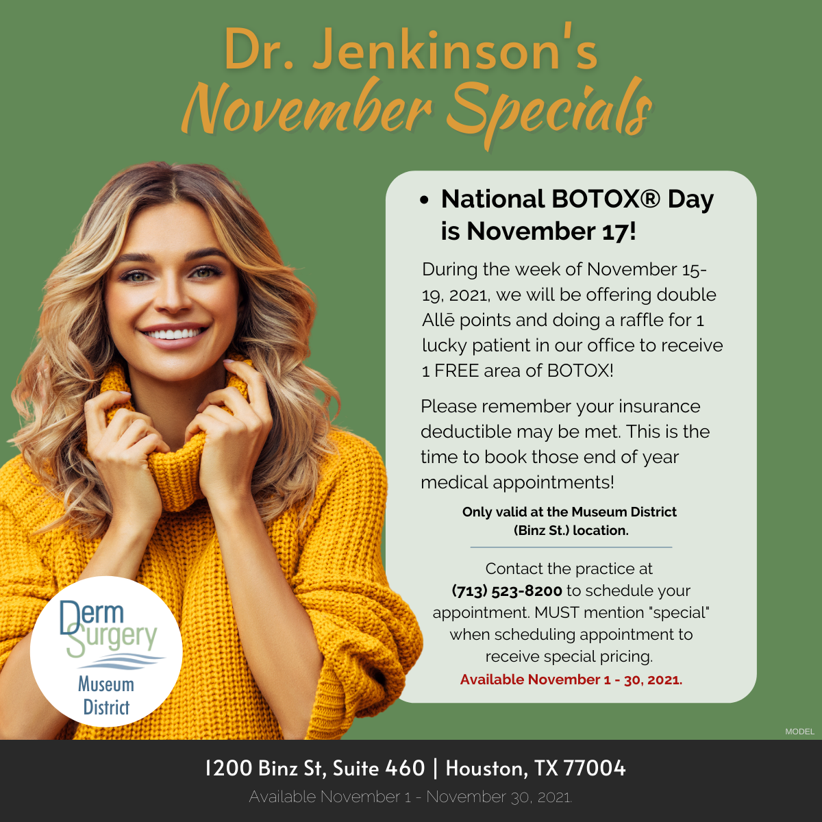 Dr. Jenkinson's November Specials