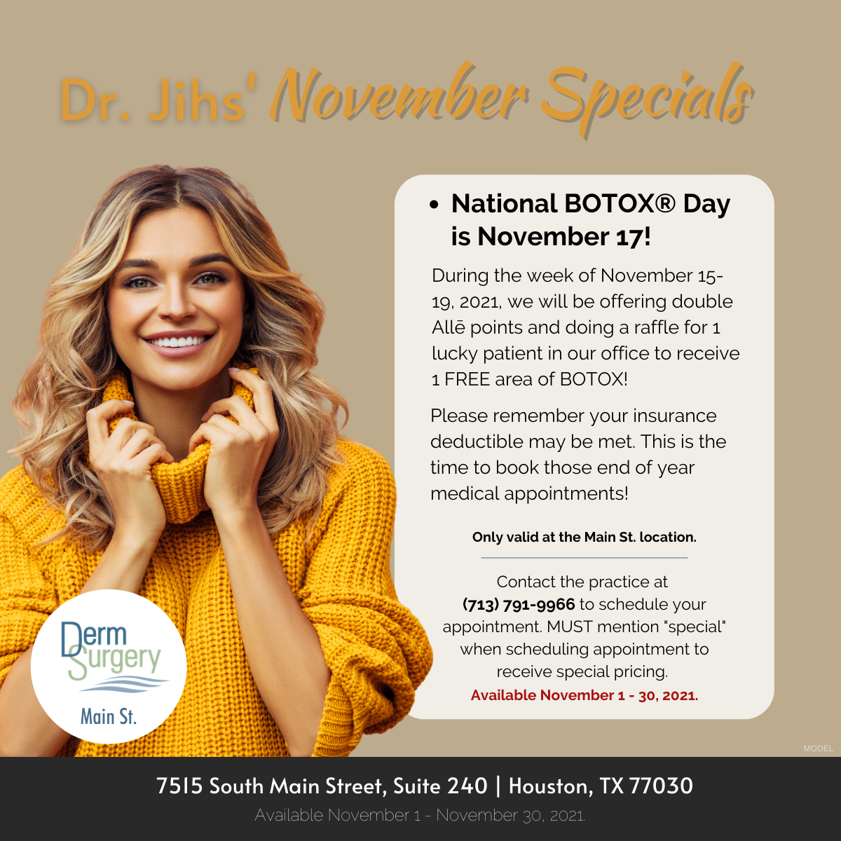 Dr. Jih's November Specials