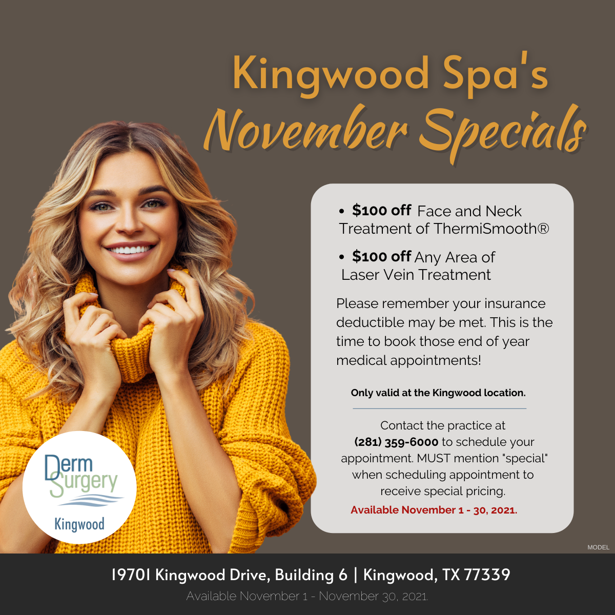 Kingwood Spa's November Specials
