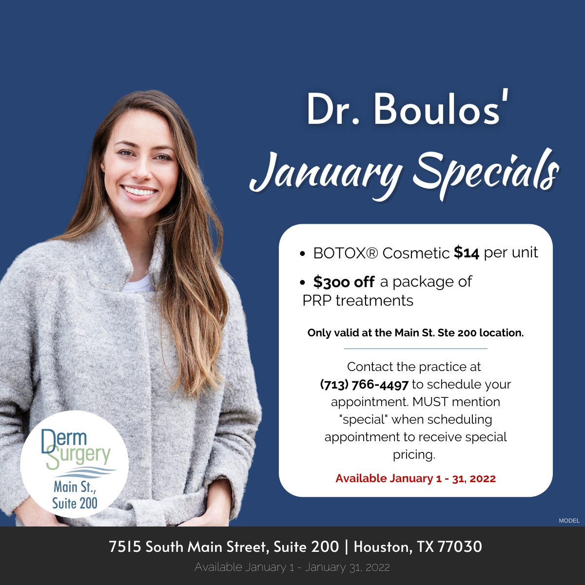 Dr. Boulos' January Specials
