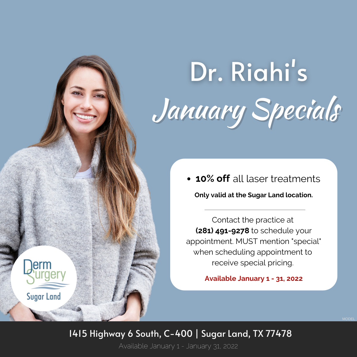Dr. Riahi's January Specials
