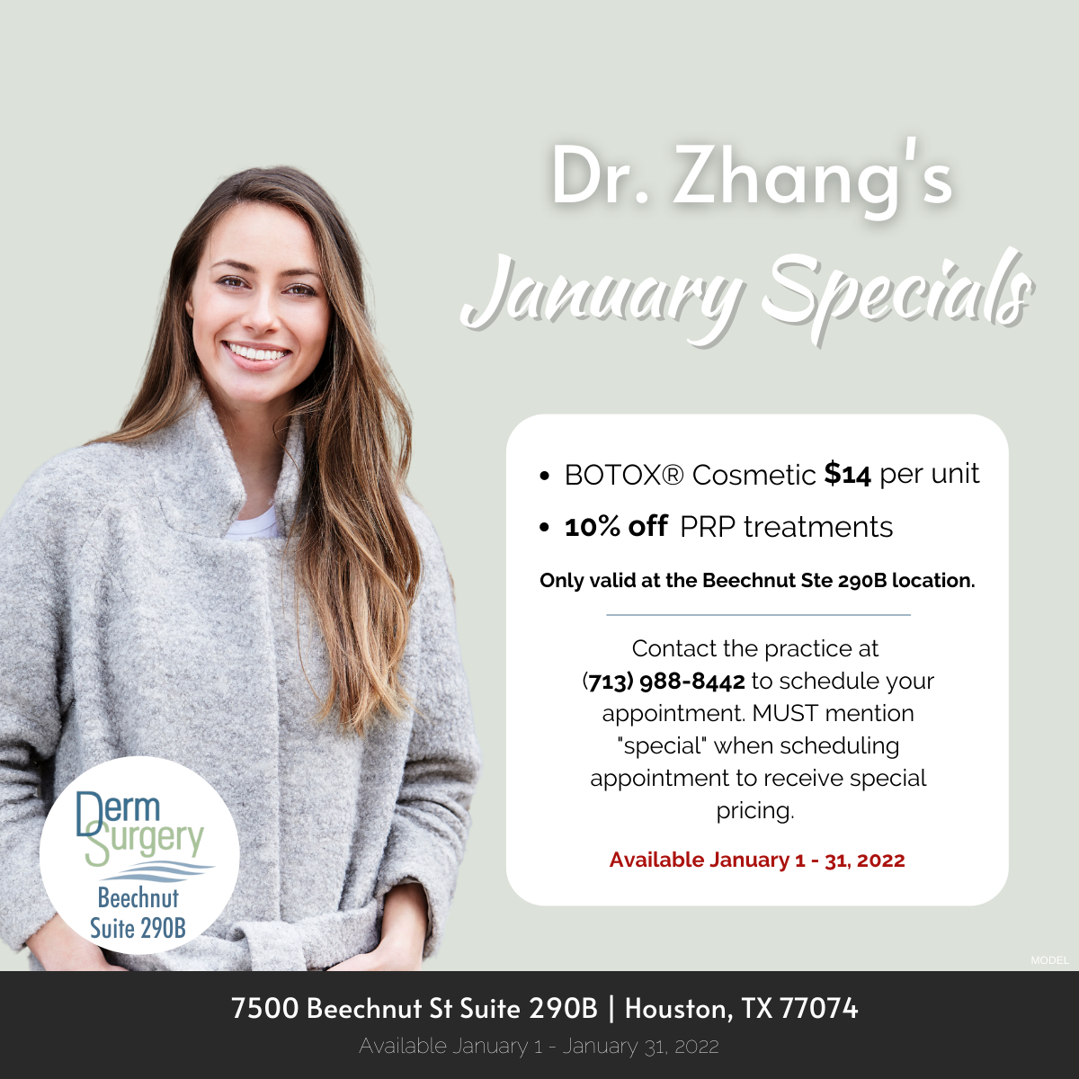 Dr. Zhang's January Specials