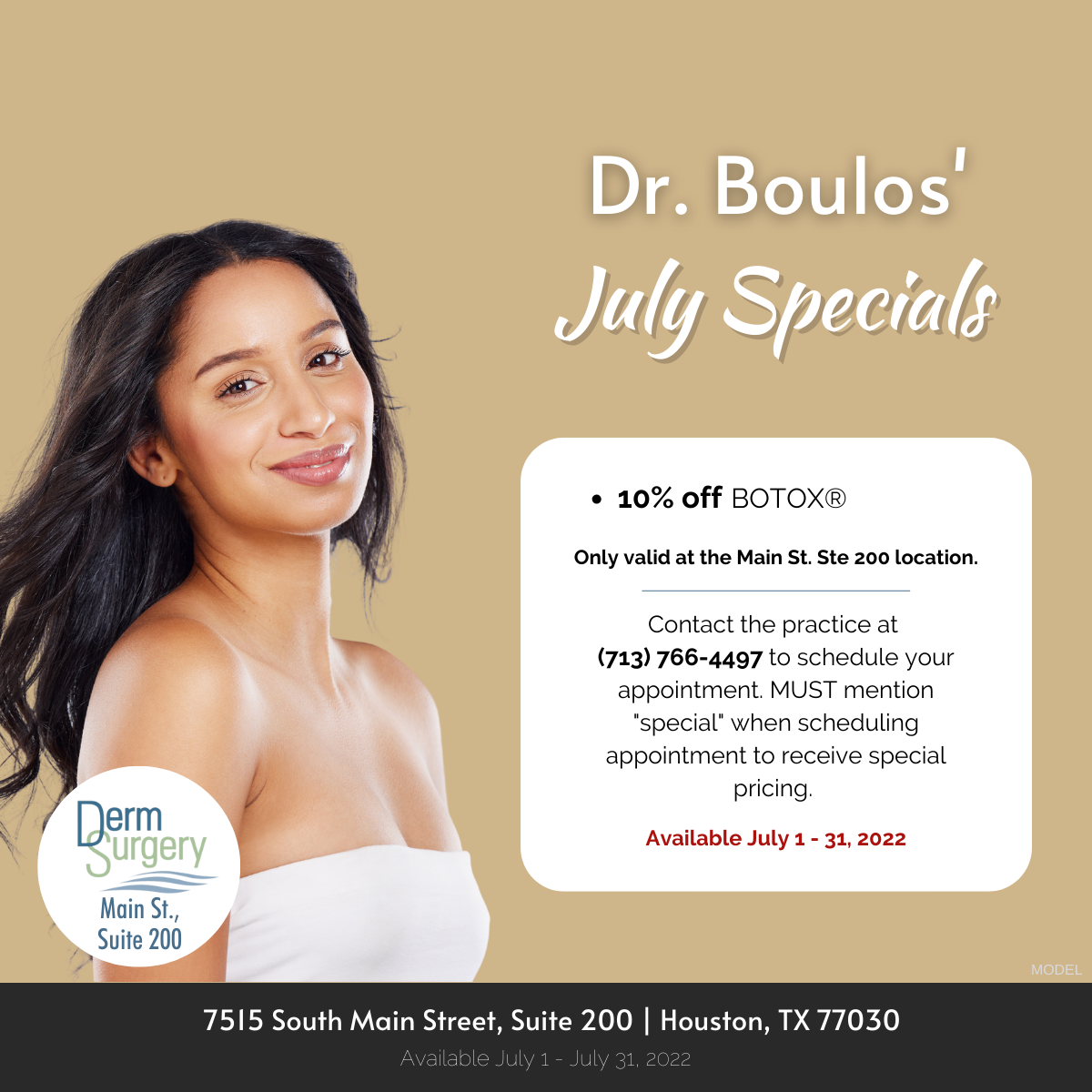 Dr. Boulos' July Specials 2022