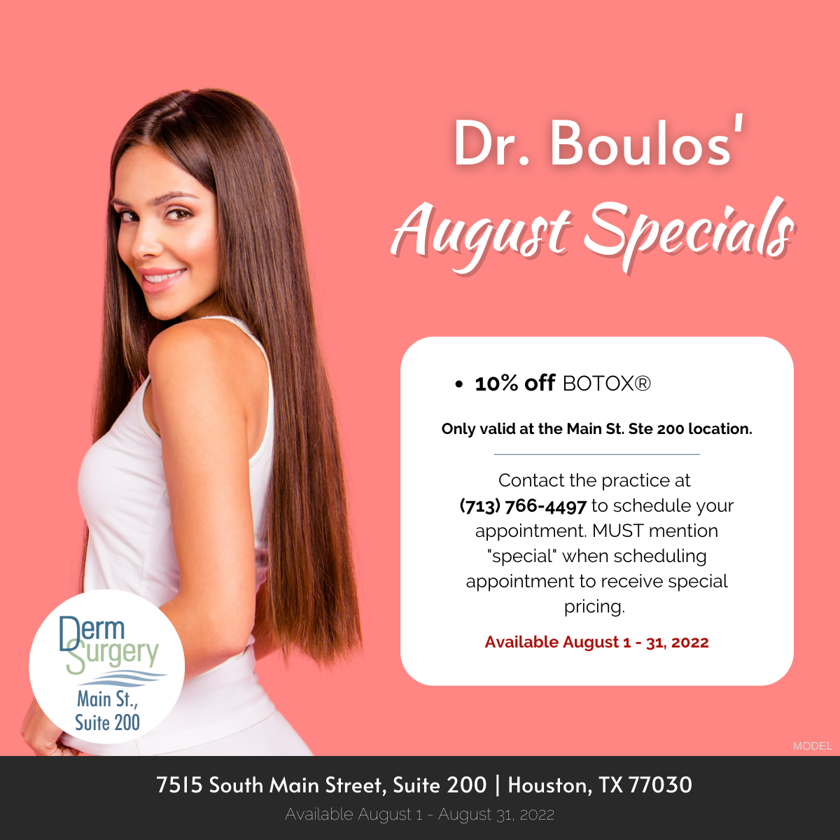 Dr. Boulos' August Specials 2022