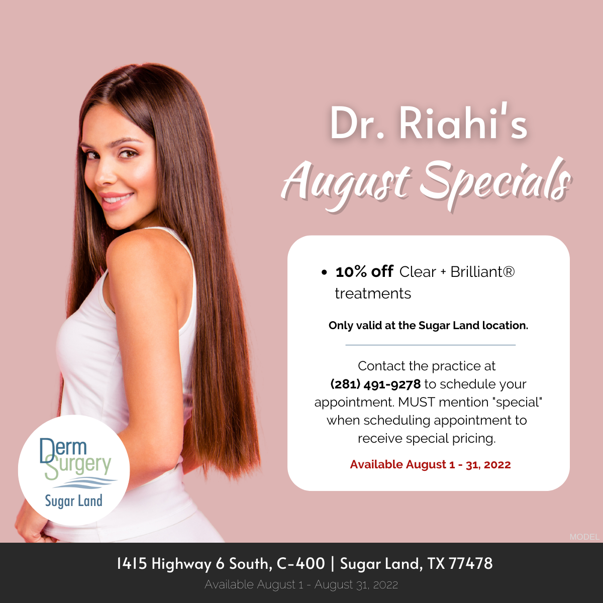 Dr. Riahi's August Specials 2022