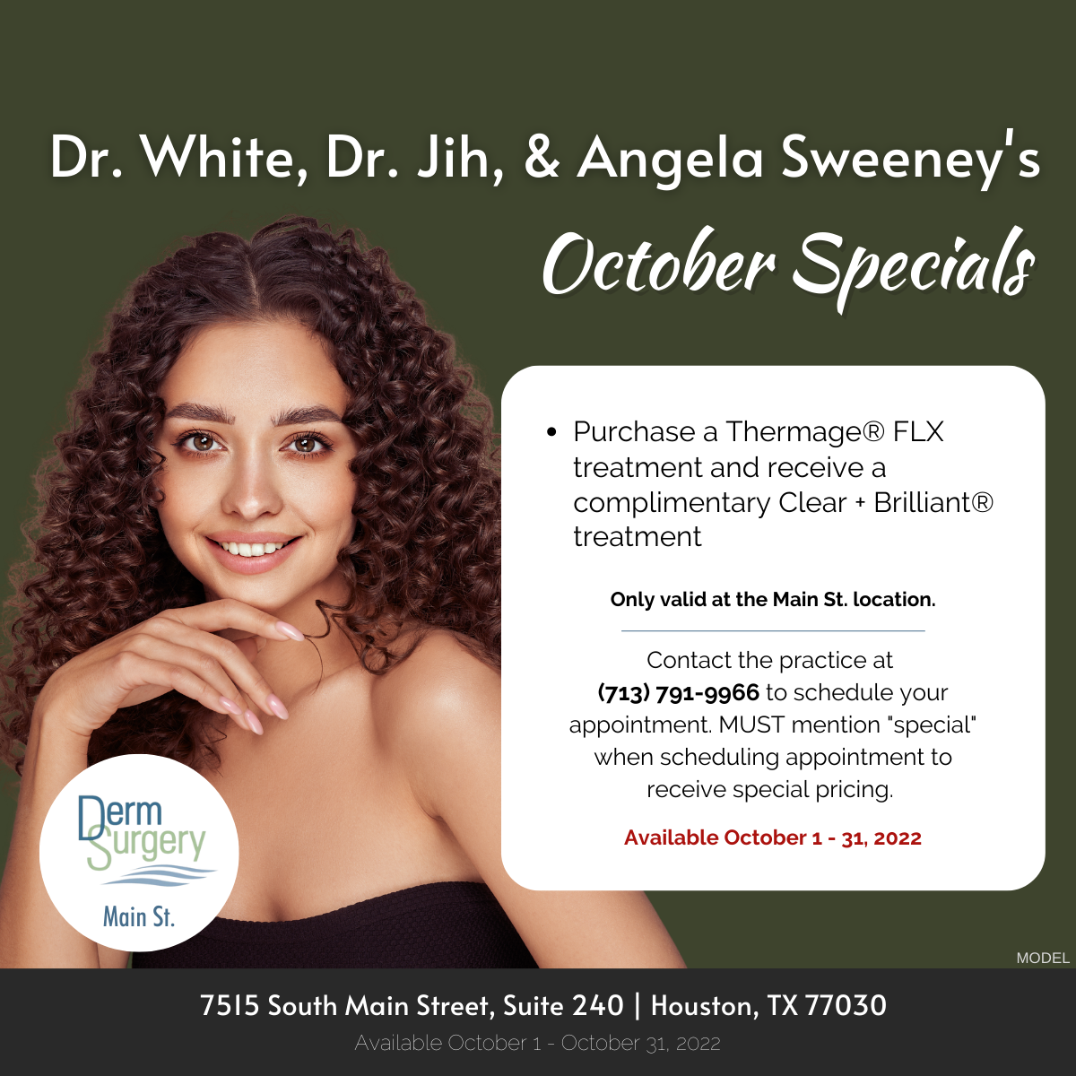Dr. White, Dr. Jih, & Angela Sweeney's October Specials 2022