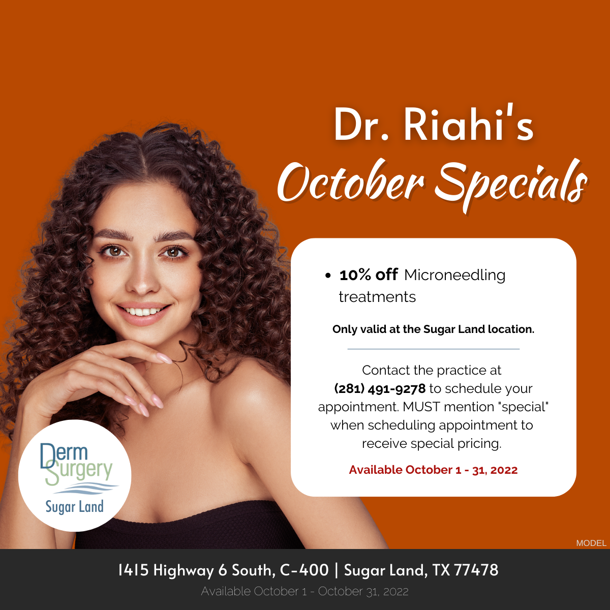 Dr. Riahi's October Specials 2022