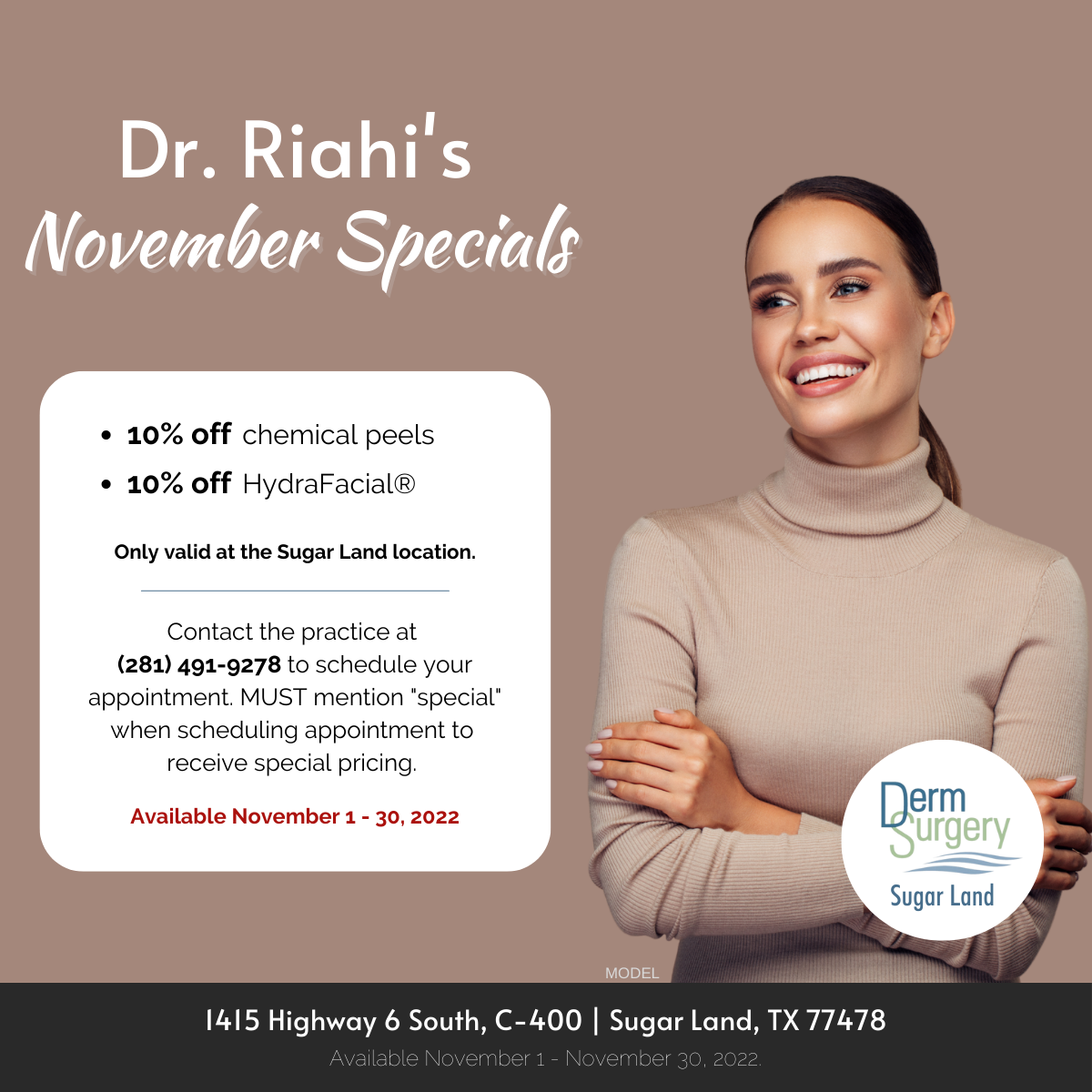 Dr. Riahi's November Specials 2022