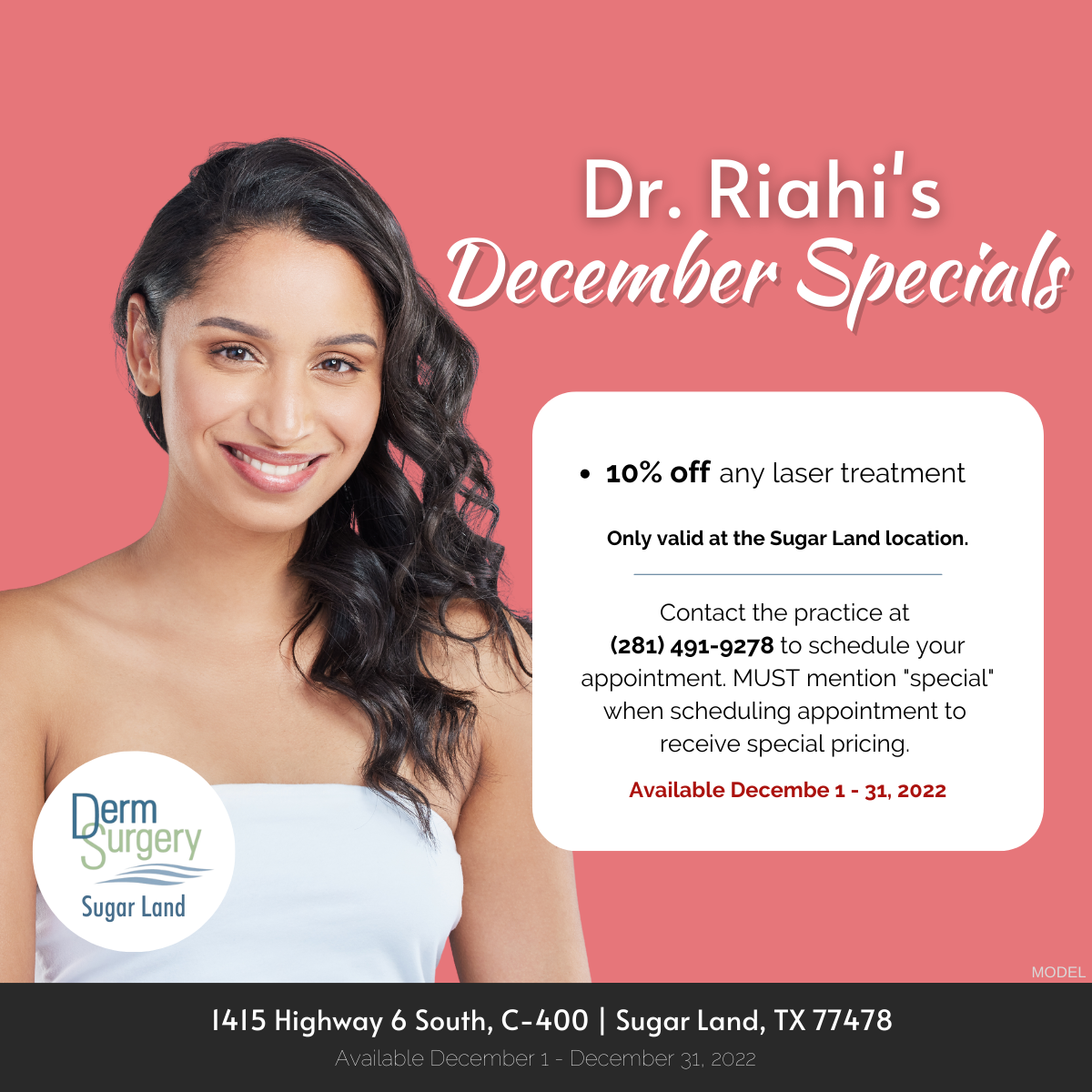 Dr. Riahi's December Specials 2022