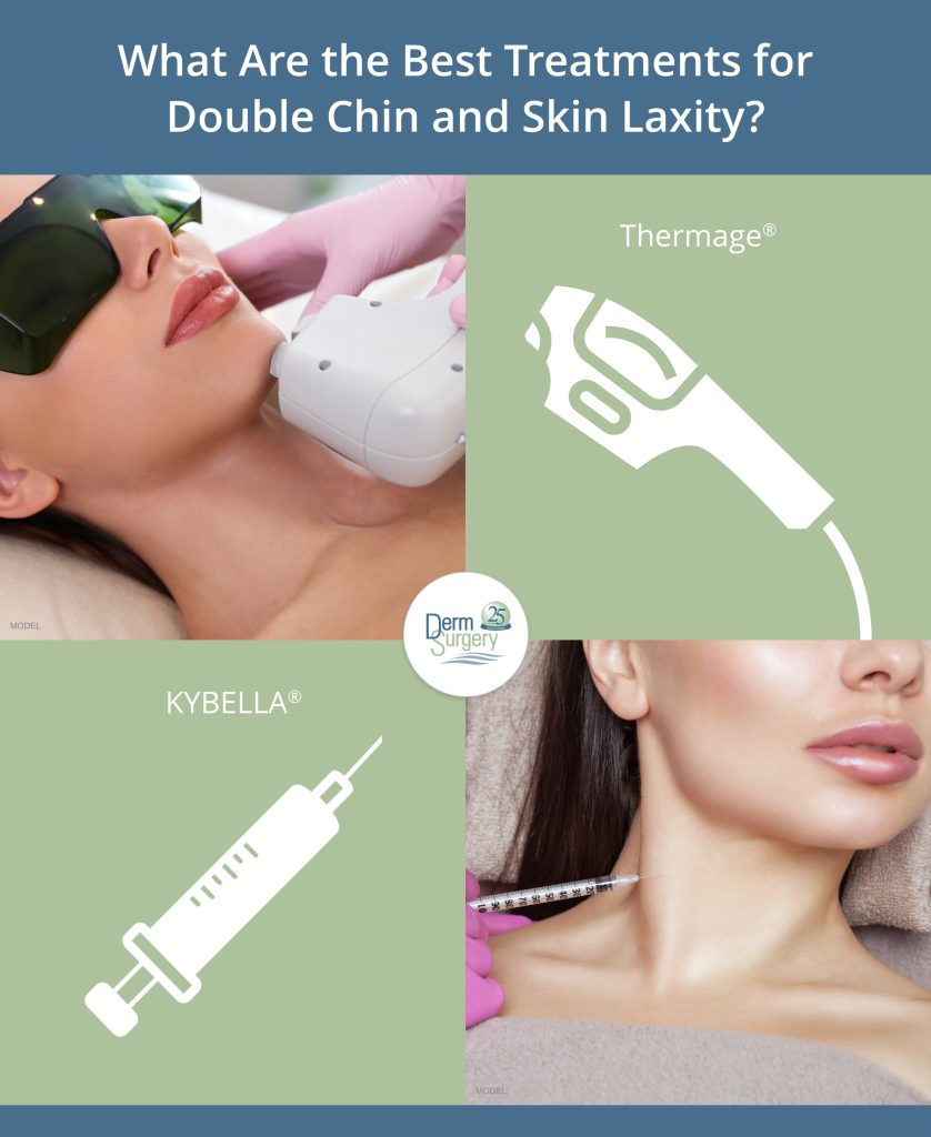 What are the best treatments for double chin and skin laxity infographic