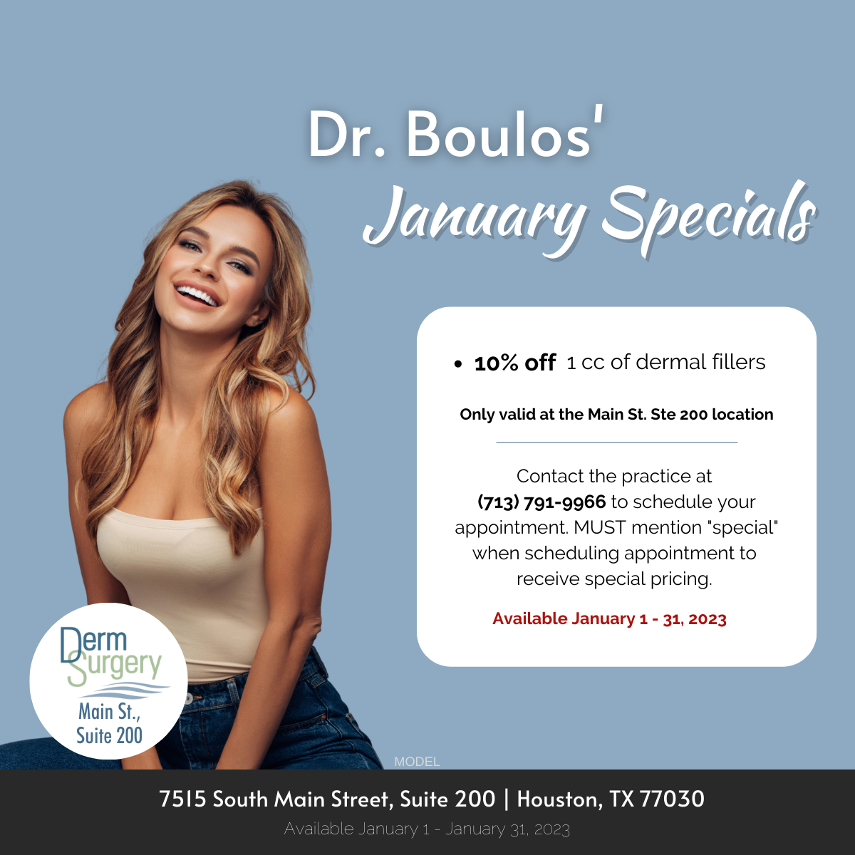 Dr. Boulos' January 2023 Specials