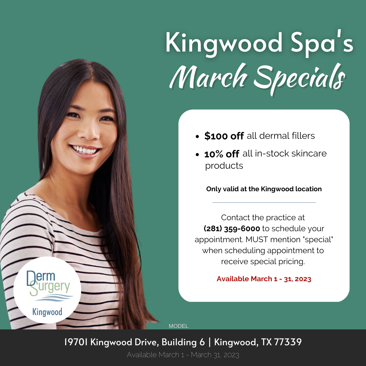 Kingwood Spa's March 2023 Specials