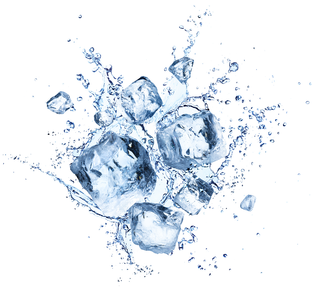 Ice cubes & water.