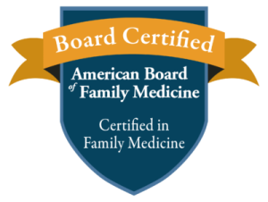 American Board of Family Medicine board certification bagde - Dr. Angela Abouassi