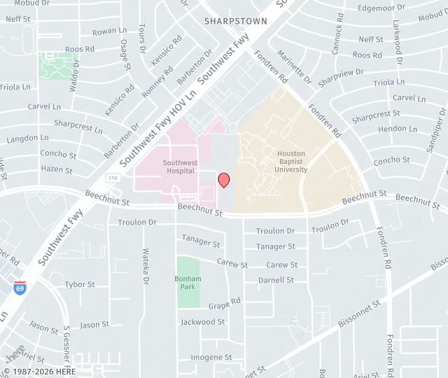 Location Map: 7500 Beechnut Street, #290 Houston, Texas 77074