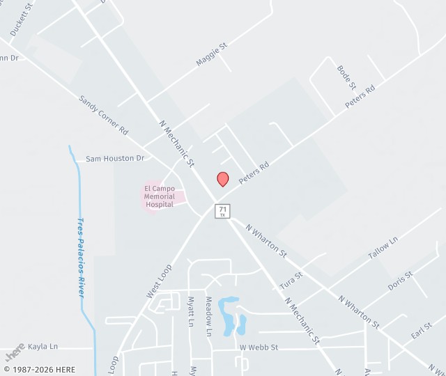Location Map: 3703 Farm to Market Road 2765, Suite E El Campo, Texas 77437